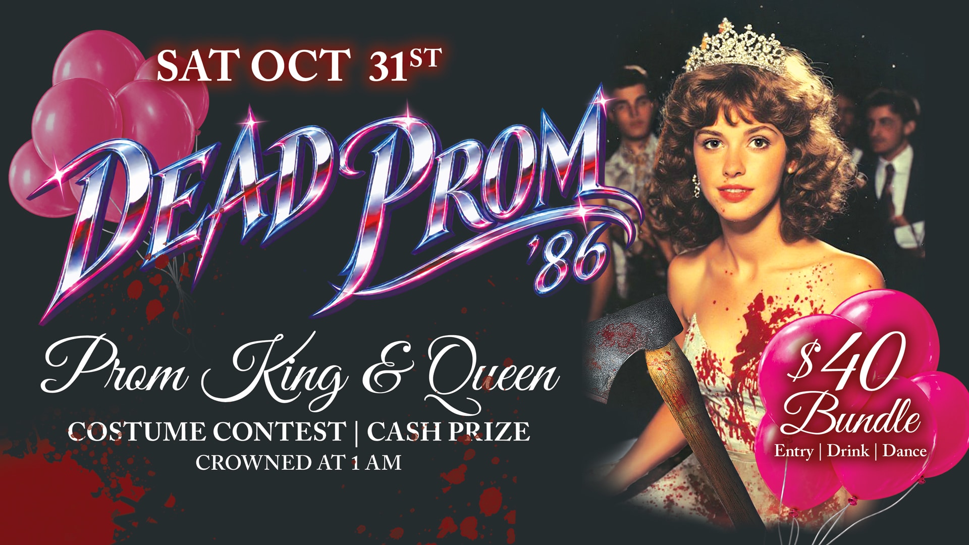 Dead Prom '86 Halloween party at Deja Vu Lake City, Saturday October 31st 2026